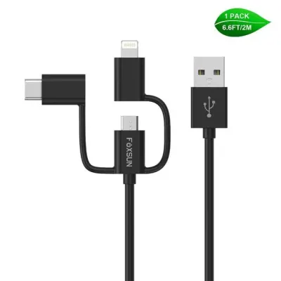 Foxsun AM001032 - Foxsun 3 in 1 Multi USB Charging Cable - 6.6 FT for iPhone a