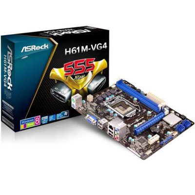 ASRock H61M-VG4 - ASRock H61M-VG4 LGA1155 Intel H61 DDR3 A&GbE MicroATX Mother