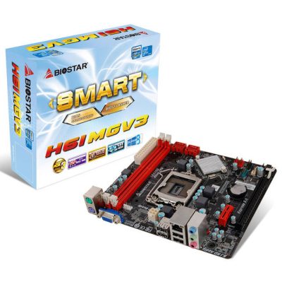 Biostar H61MGV3 - BIOSTAR H61MGV3 LGA1155 Intel H61 DDR3 A&GbE MicroATX Mother