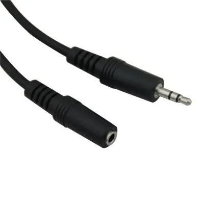 VCOM CV202-6FEET - 6ft 3.5mm Stereo Male to Female Audio Cable - Black