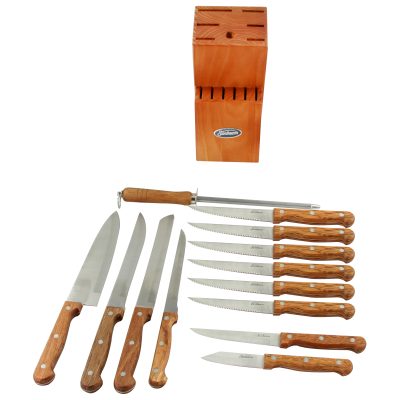 SUNBEAM 109540.14 - Sunbeam Carlson 14 Piece Cutlery Set with Pinewood Block