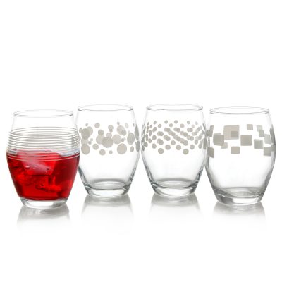 Pasabahce 113197.04 - Pasabahce Trend 4 Piece 13 oz.Stemless Wine Glass Set with A