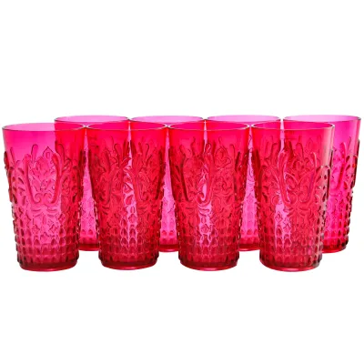 Studio California 120988.01 - Elmira 20.5 oz Red Acrylic Tumblers - Set of 8