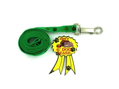 dukes DI192 - Colorful Paw Print Woven Dog Leash - 74.75 Inches