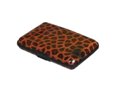 bulk buys EN621 - Leopard Print Hard Case Wallet for Cards