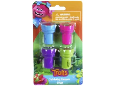 bulk buys KA636 - Trolls 4 Pack Stampers - Fun for All Ages