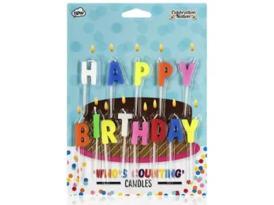 bulk buys CA519 - Colorful Letter Candles for Happy Birthday Celebrations