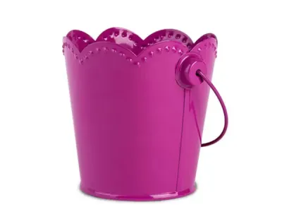 bulk buys MT796 - Cakewalk Fuchsia Galvanized Metal Pail - Stylish Storage