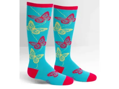 Bulk Buys DB226 - Sock It to Me Junior Knee High Butterflies Socks