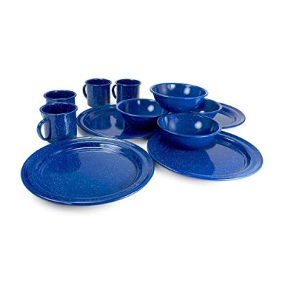 Alpine Mountain Gear AMG4ENMSET - Alpine Mountain Gear 4 Person Enamel Dinning Set
