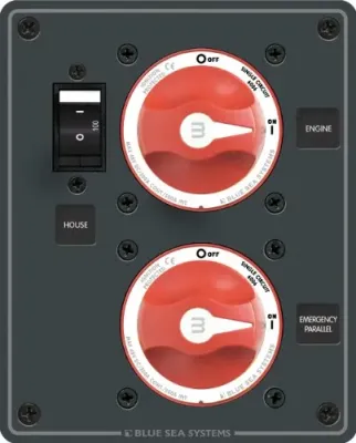 Blue Sea Systems 8080 - Blue Sea Dual Battery Bank Management Panel Main + 3 Positio