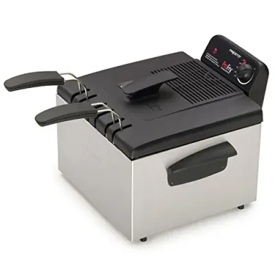 Presto 05466 - Presto 05466 Stainless Steel Deep Fryer with Dual Baskets