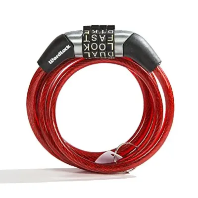 WORDLOCK CL-455-RD - WordLock CL-455-RD Red Non-Resettable Cable Lock