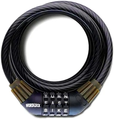 WORDLOCK CL-411-BK - Wordlock Combination Resettable Cable Lock (black) HBCCL411B