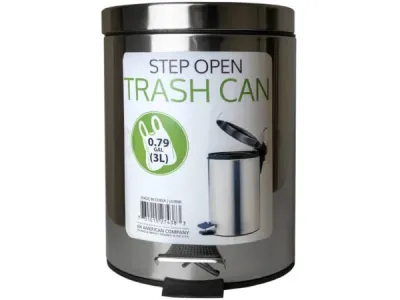 bulk buys UU898 - 3L Foot Pedal Trash Can - Hands-Free Waste Disposal
