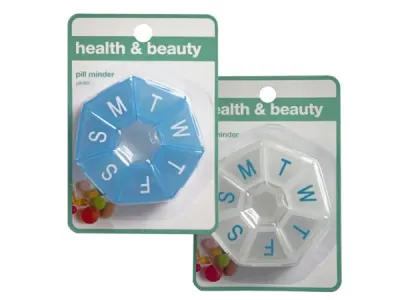 bulk buys FD296 - Circular Weekly Pill Planner Organizer with Slots