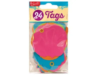 bulk buys UC092 - Leisure Arts Scrap Tag Set with Twine - 24 Pieces