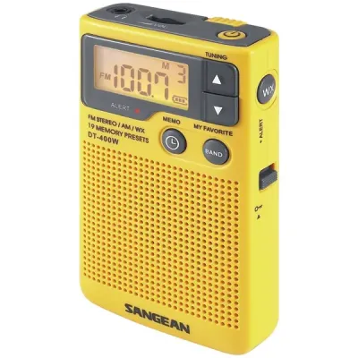 SANGEAN DT-400W - Sangean(R) DT-400W Digital AMFM Pocket Radio with Weather Al