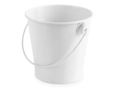 bulk buys MT801 - Delightful Cakewalk White Metal Pail for Celebrations