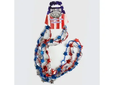 Bulk Buys GW707 - Patriotic Star Necklaces - Celebrate in Style