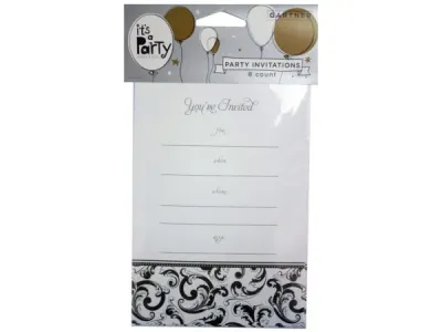 bulk buys SA683 - Elegant Gold Invitations - 8 Count for Special Occasions