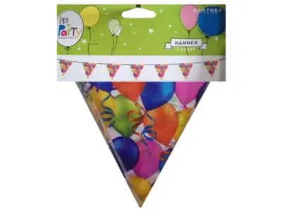 bulk buys GB217 - Colorful Triangle Banner for Birthday Balloons Decoration