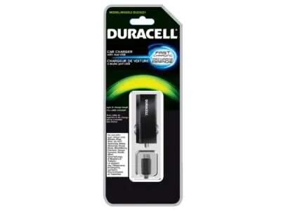bulk buys EN734 - Duracell Dual USB Car Charger with Micro USB Cable - 2.1A