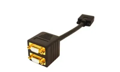 ADDON QN8425 - AddOn 8in VGA Male to 2x Female Black Splitter Cable - 100% 