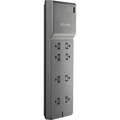 Belkin BE108000-08-CM - SURGE SUPPRESSOR - EXTERNAL - INDIVIDUAL PC - 8 - BLACK