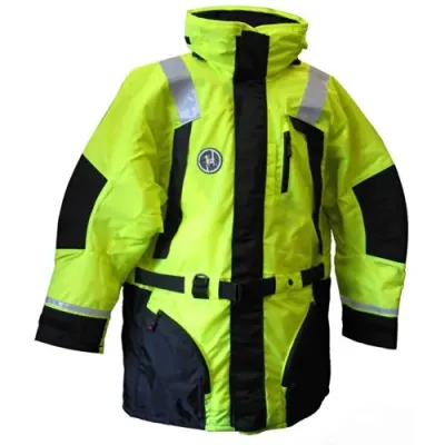 First Watch CW46489 - First Watch Hi-Vis Flotation Coat - Hi-Vis YellowBlack - Lar