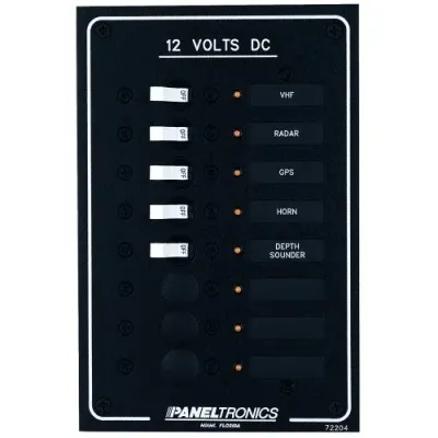 Paneltronics CW29767 - Paneltronics Standard DC 8 Position Breaker Panel wLEDs
