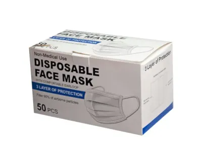 Bulk Buys MO204 - 10-Pack Blue 3-Ply Disposable Face Masks - Comfort Fit