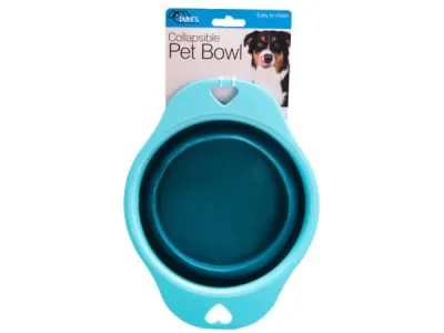 Bulk Buys DI666 - Heart-Shaped Collapsible Pet Bowl - Portable & Easy to Use