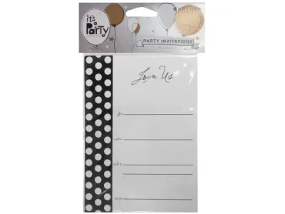 bulk buys SA681 - 8 Count Black & White Dot Party Invitations - Perfect for An
