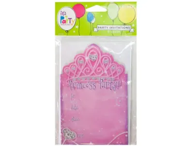 Bulk Buys SA684 - 8 Count Princess Party Invitations - Perfect for Any Celebra