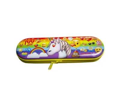 bulk buys CI225 - Colorful Emoji Pencil Case with Zipper - 4 Styles
