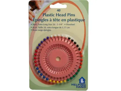 bulk buys KL847 - 40 Pack Plastic Head Pins for Crafting and Sewing