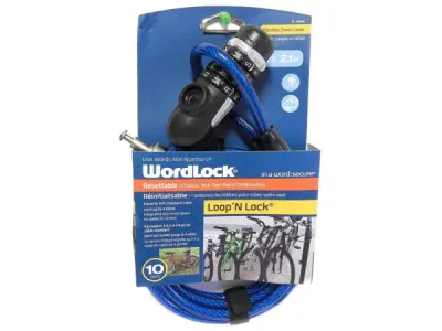 bulk buys KL845 - Wordlock Loop n Lock Blue 10mm x 7ft Resettable Bike Lock