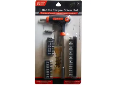 bulk buys EC397 - 25-Piece Ergonomic T-Handle Torque Driver Set