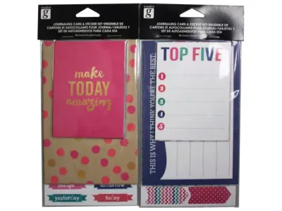 bulk buys HC453 - Creative Journal Card & Sticker Set - Assorted Styles