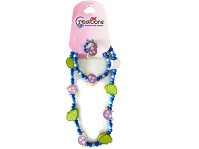 bulk buys DD351 - 3-Piece Fish-Themed Jewelry Set: Necklace, Bracelet & Ring