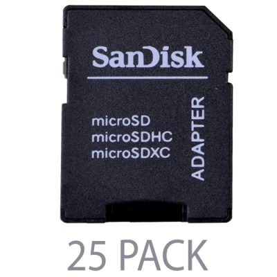 Western Digital MICROSD-ADAPTER - (25-Pack) SanDisk microSD to SD Memory Card Adapter