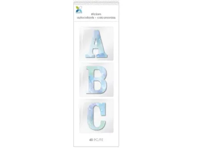 Bulk Buys CH436 - Light Blue Watercolor Alphabet Stickers - 40 Pack
