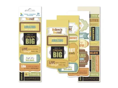 Bulk Buys CH370 - Inspirational Phrase Stickers - 39 Assorted Designs