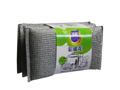 Bulk Buys HA569 - 4-Pack Metallic Kitchen Scrubber Set for Tough Cleaning