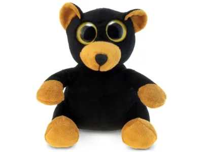 bulk buys DD501 - Cuddly 6-Inch Black Bear Stuffed Animal Toy