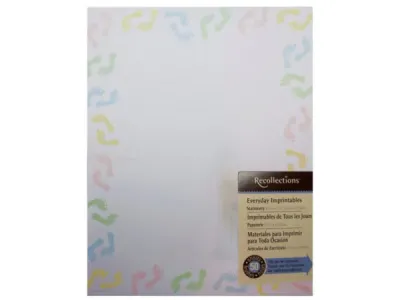 bulk buys SA687 - Multi-Colored Baby Feet Stationery - 50 Sheets Pack