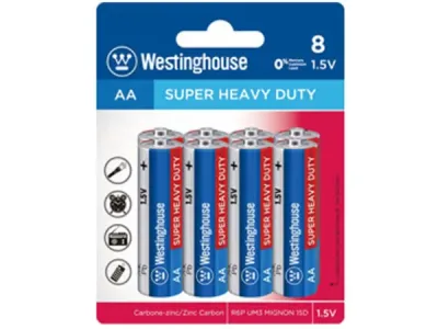 bulk buys DA168 - Westinghouse Super Heavy Duty AA Batteries - 8 Pack