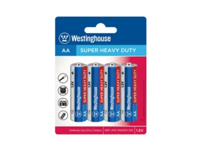 bulk buys DA167 - Westinghouse Super Heavy Duty AA Batteries - 4 Pack