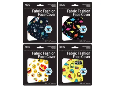 Bulk Buys MO138 - Kids Fun Washable Masks - 4 Unique Designs